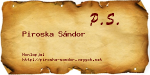 Piroska Sándor névjegykártya